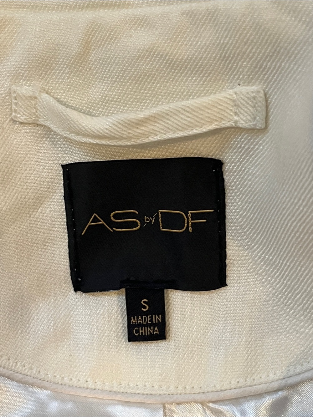 AS by DF Ivory Blazer Jacket Silver Button  Size Small Linen Tailored - Picture 5 of 14